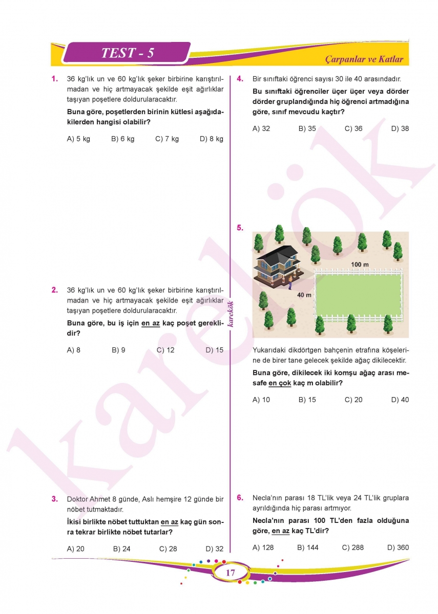 8. Sınıf Matematik Soru Bankası - Karekök Yayınları