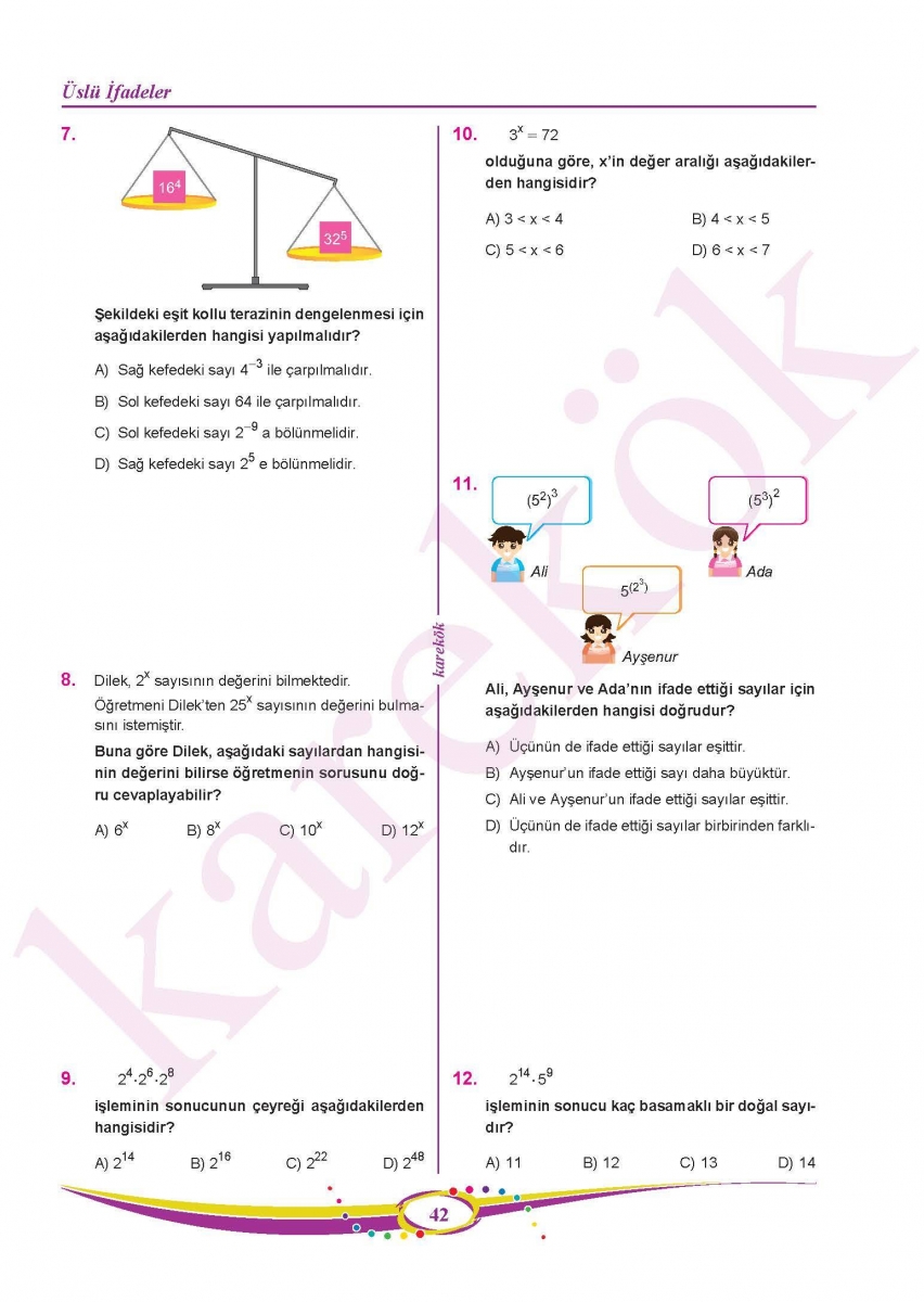 8. Sınıf Matematik Soru Bankası - Karekök Yayınları